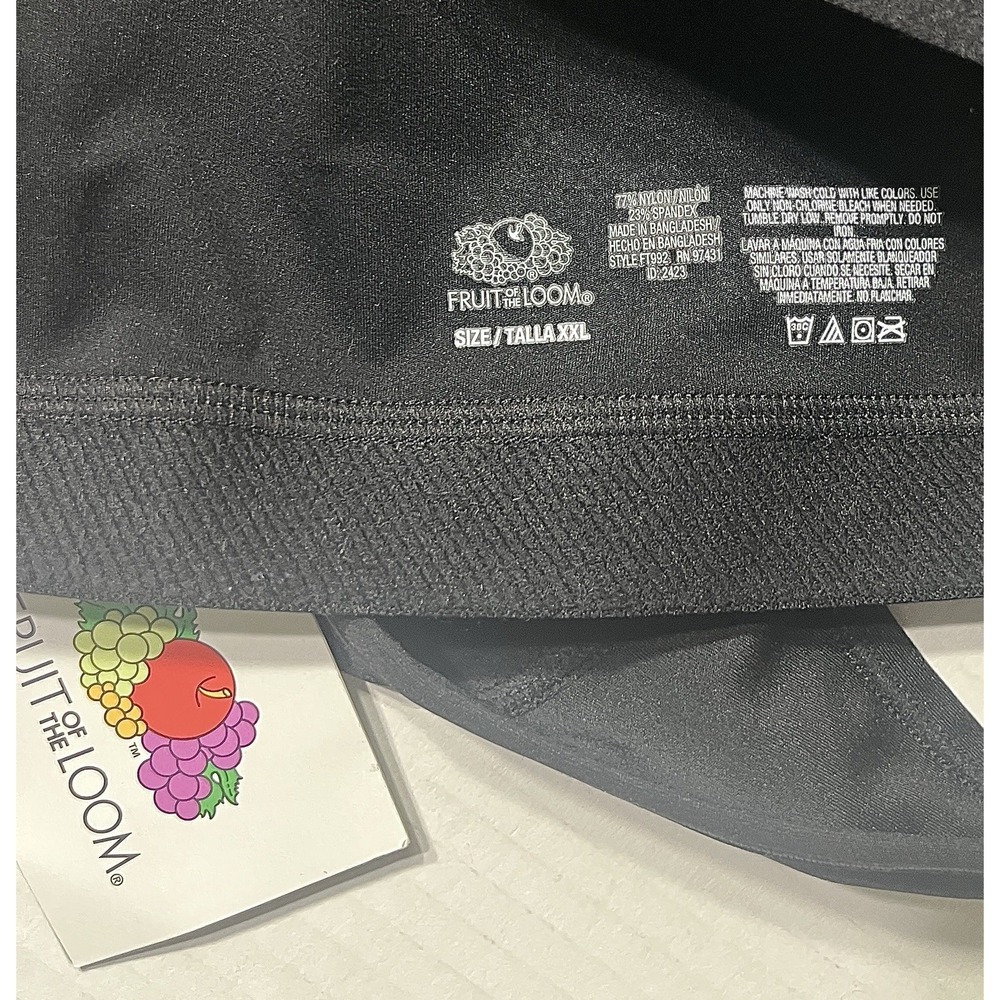 NWT Fruit Of The Loom Sports Bra Women's XXL Black Gym Athleisure Medium Support - Picture 3 of 3